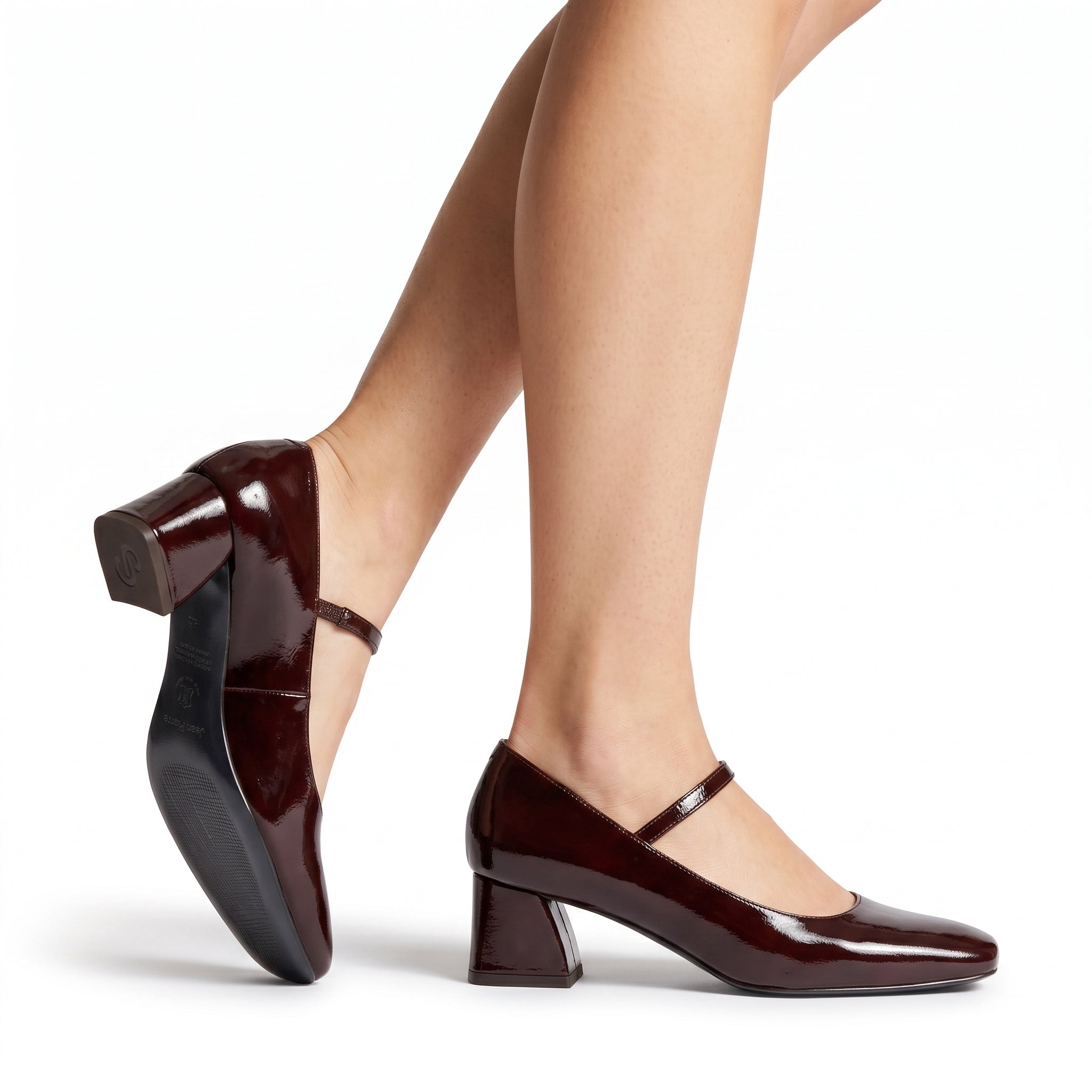 Zapatillas Mary Jane de charol con correa para mujer