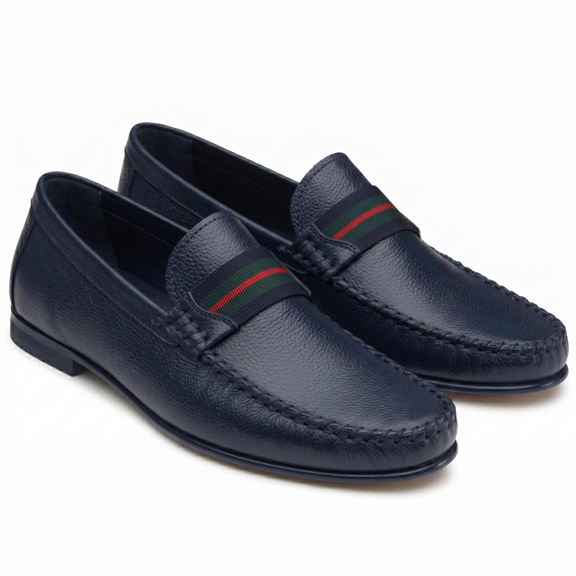 Mocasines tejidos a mano con banda textil