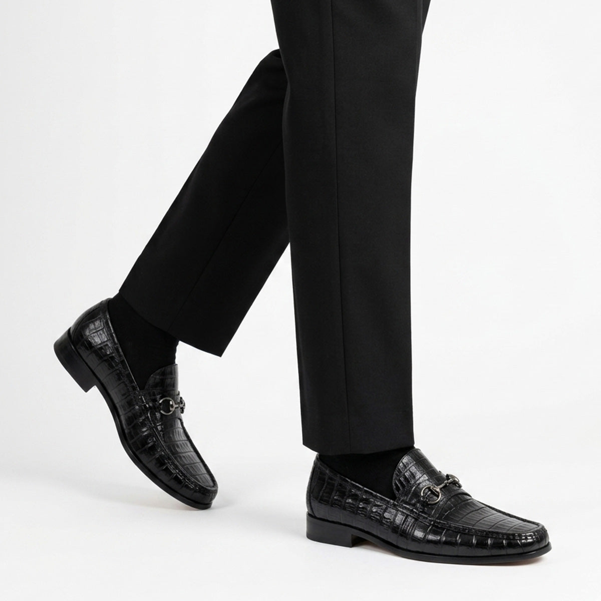 Mocasines de piel de caimán para hombre