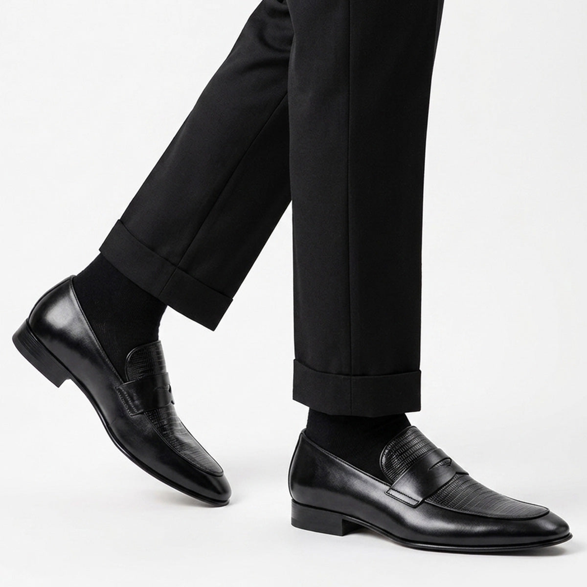 Mocasines en piel de lagarto para caballero