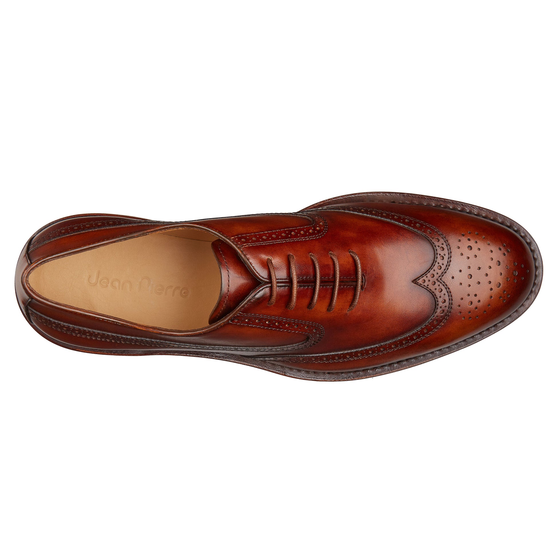 Zapatos oxford de piel goodyear welt con suela vibram, pintados a mano y perforaciones (full brogue) para hombre