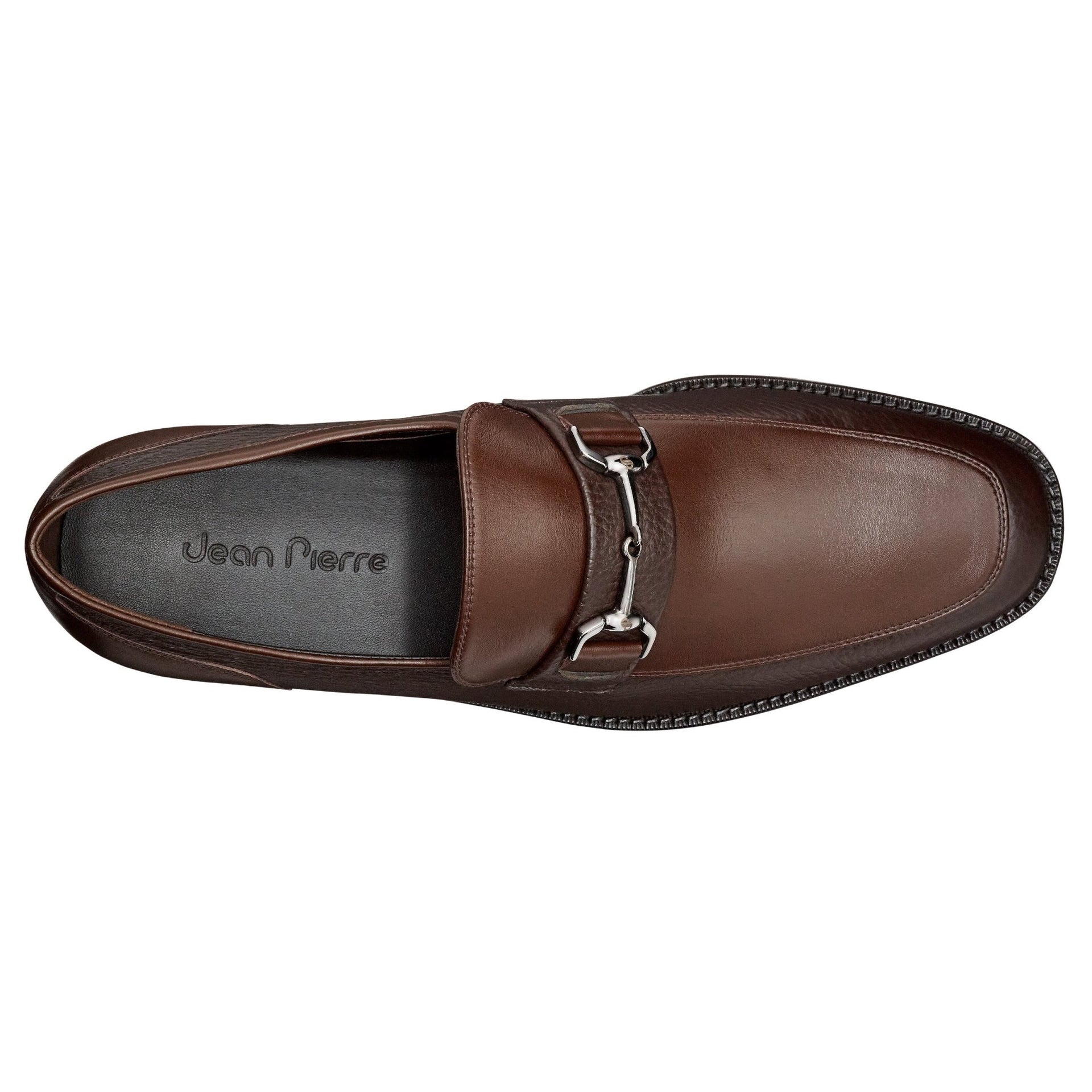 Mocasines Formales Para Hombre Route 21 - Con Refuerzo Central, Plantilla Acolchada, Color Marrón, Sin Cordones