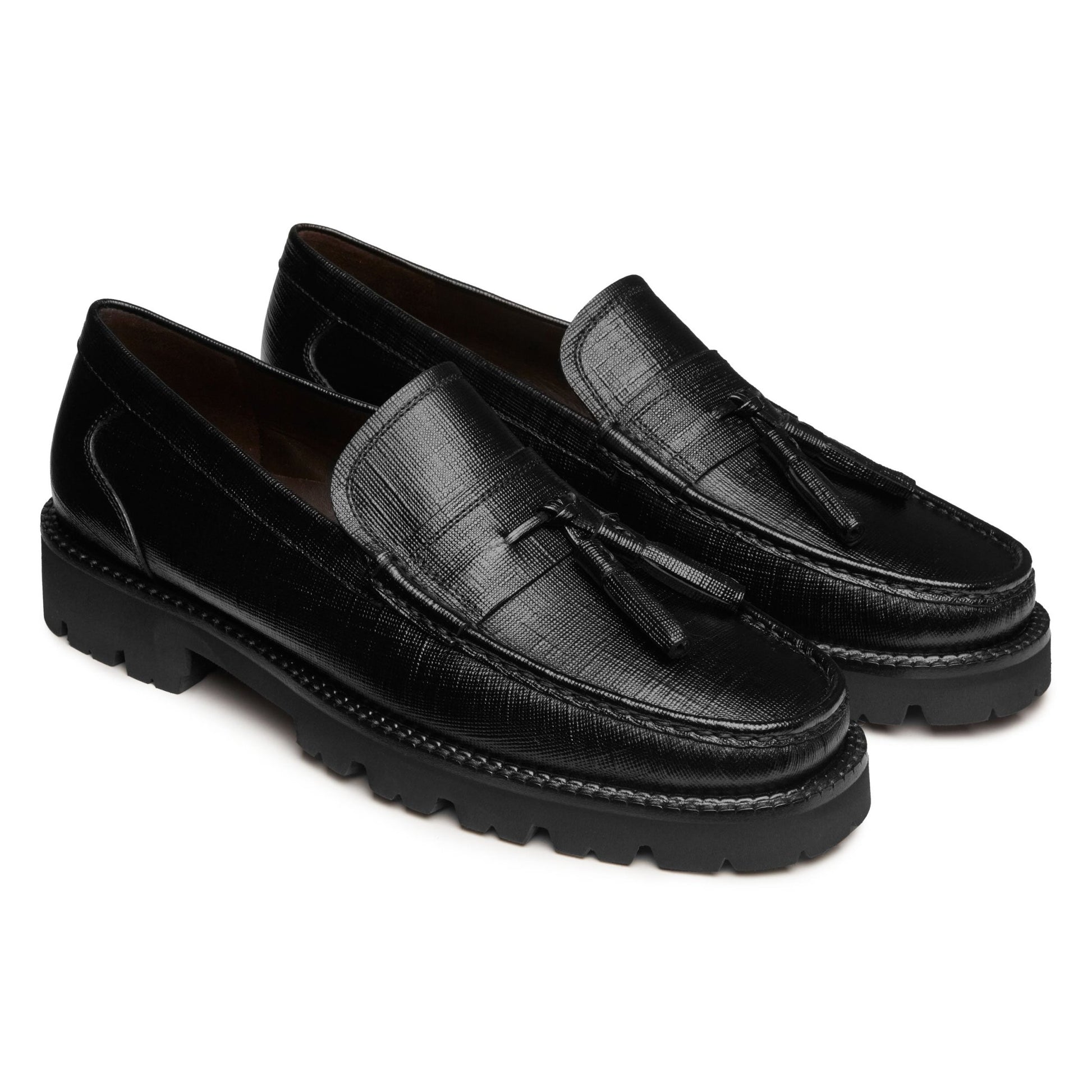 Mocasín Slip-on de piel para caballero tejido a mano - Jean Pierre